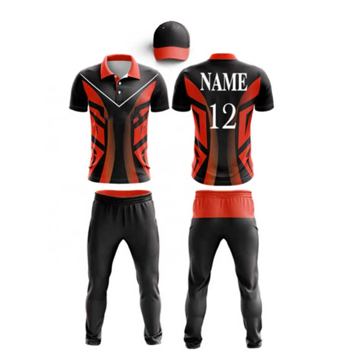 New Team Sublimation Cricket Uniform Custom Cricket Uniform Kit T Shirt and Trouser Custom Cricket