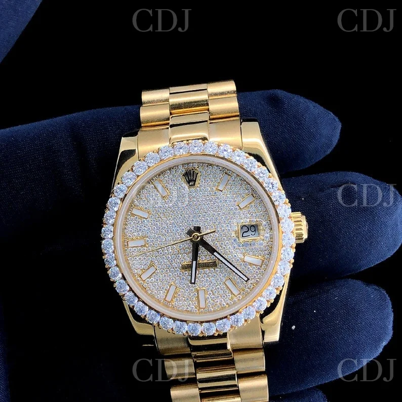 Iced Out Watch Lab Grown Diamond Hip Hop Best Selling Round Watches for Men Women Wholesale India Men Luxury Wrist Watch Jewelry