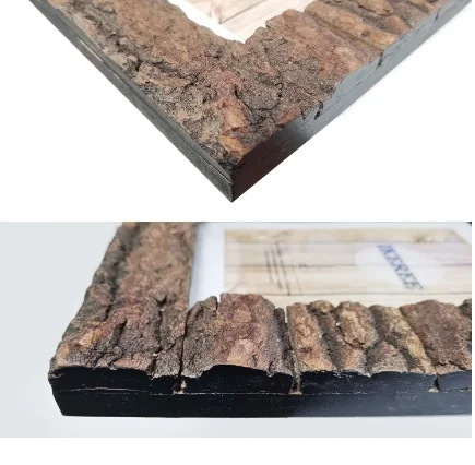 Rustic Wood Picture Frame with Real Solid Wood High Definition Glass Tabletop or Wall Mounting for Farmhouse Decor