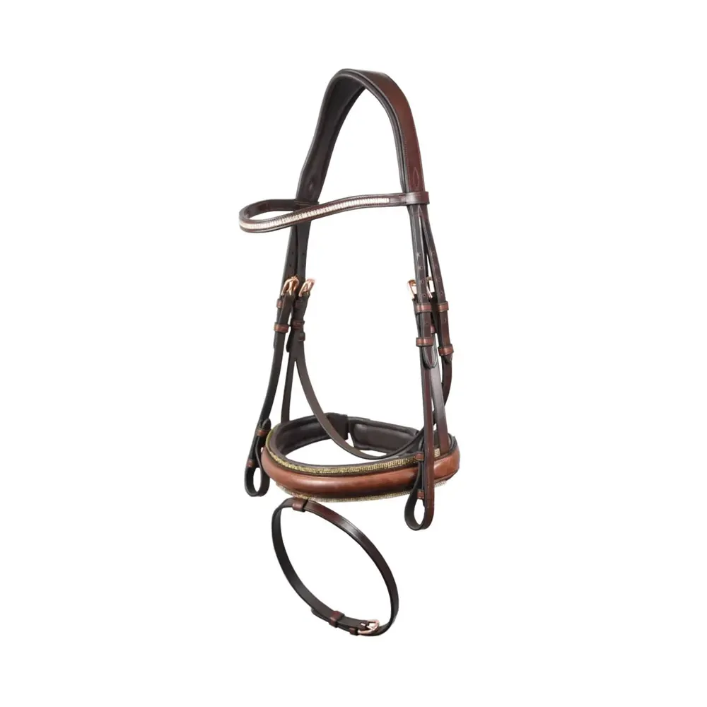 Luxury Designer Top Quality Full Grain Leather Adjustable Horse Bridle with Stainless Steel Buckles