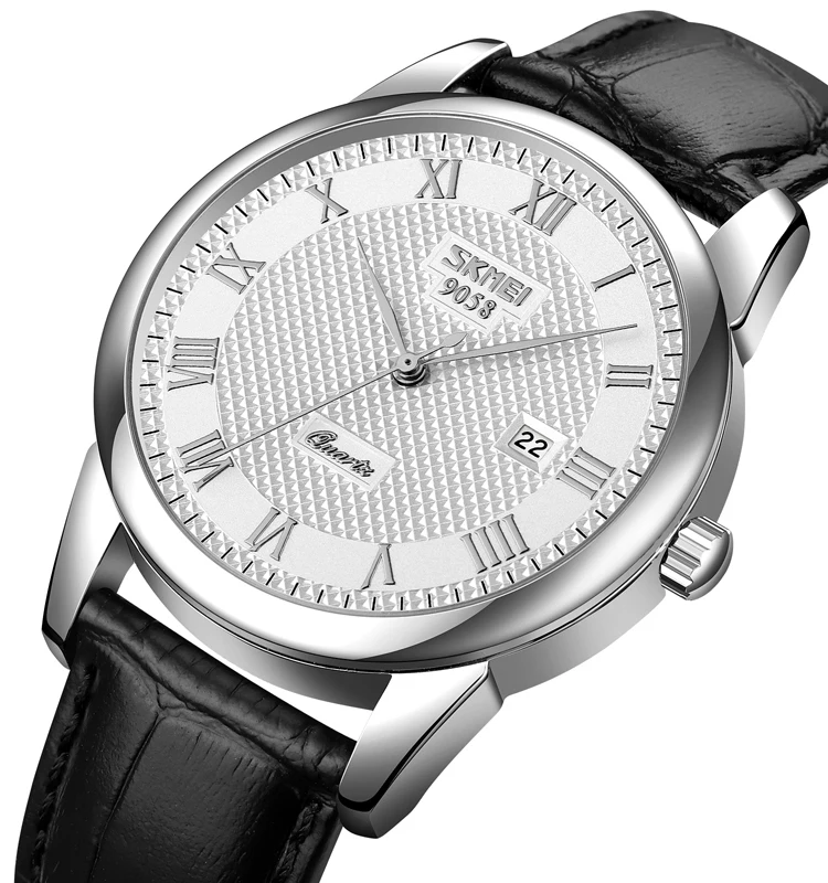 Skmei 9058 Retro Oem Couple Pair Watches Luxury Analog Quartz Watch 3atm Water Resistant Slim Wrist Mens Watches