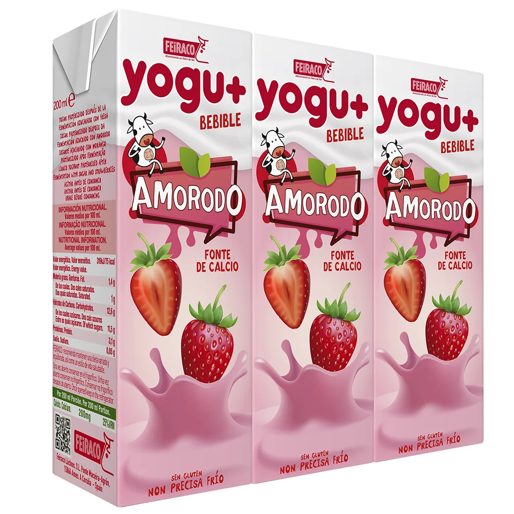 LIQUID YOGHURT 200 ML STRAWBERRY FEIRACO