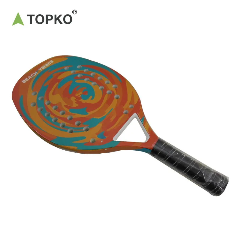 TOPKO High Quality Fiber Glass Beach Tennis Racket Carbon Fiber Custom Beach Paddle/Padel Racket