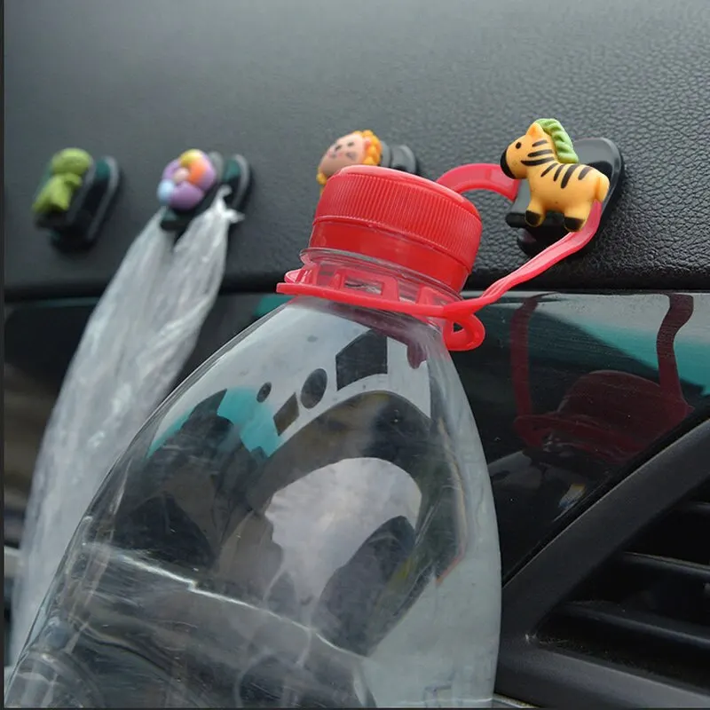 Car Mini Cartoon Hooks Cute Animal Decoration Automobile Interior Organizer Holder Durable Small Hook Car Accessories