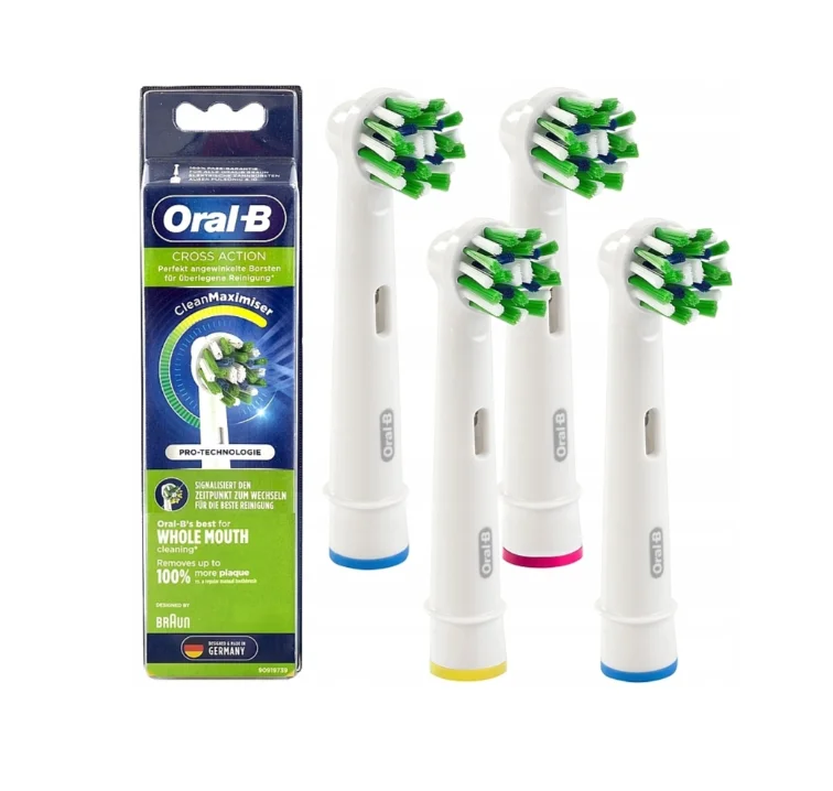 Braun Oral B CROSS ACTION Replacement Electric Toothbrush Heads 4 Pack Loose