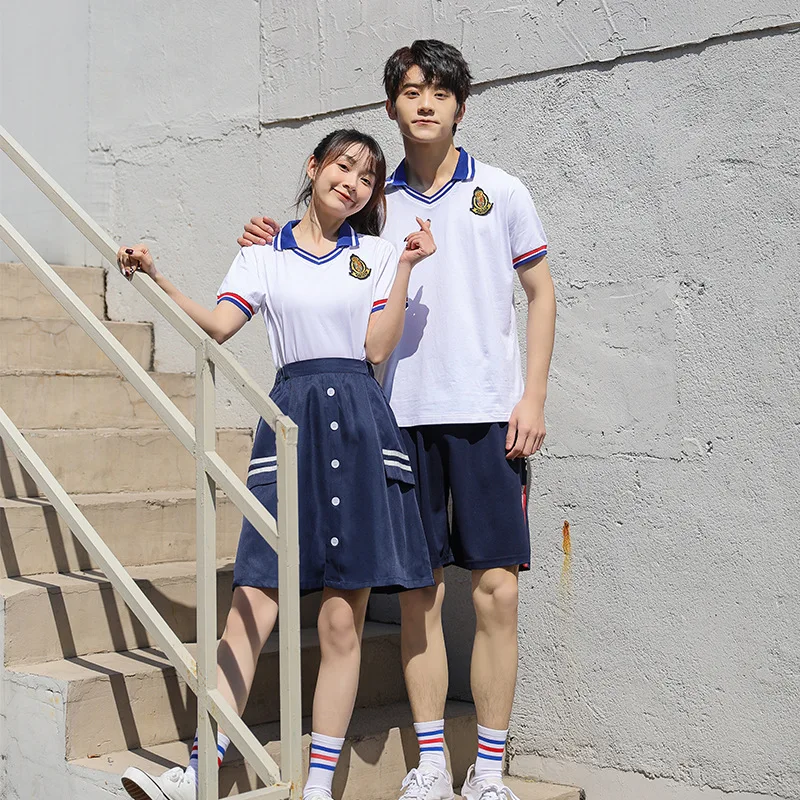 Customized Logo Summer Graduation School Students Class Uniforms for Primary Middle High School