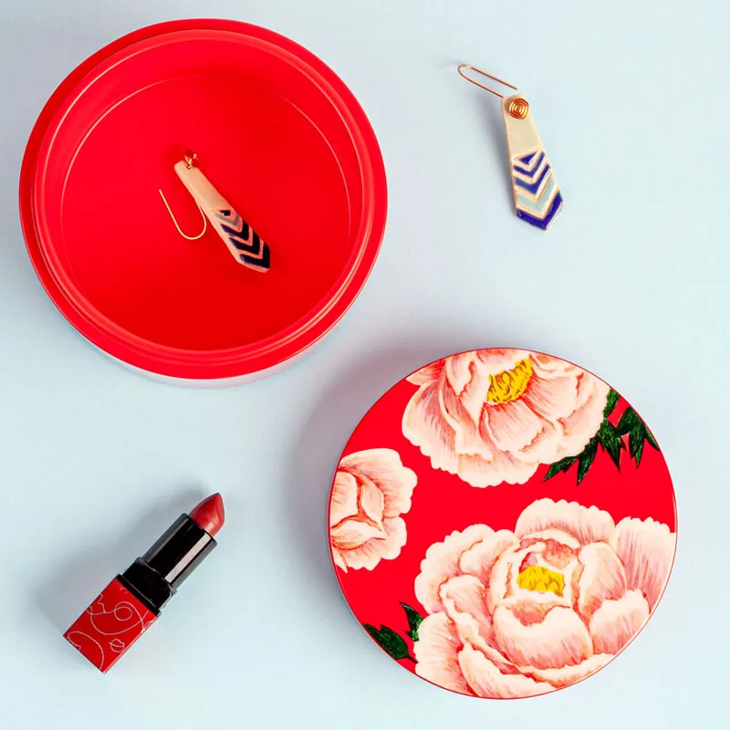 Mini Round Lacquer Box with Patterns For Accessories and Gift, Storage Box Luxury Handmade in Bulk Best Price