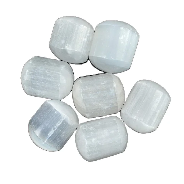 Latest 2023 High Quality Selenite  Tumbled Wholesale Gemstone Healing Crystal Tumble stone for Grounding and Meditation