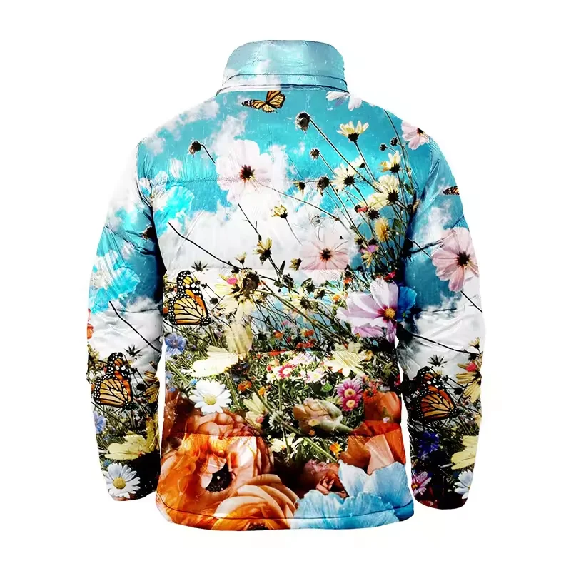 Buy Windproof Winter Customized Sublimation Printed Puffer jacket Quilted Padded Bubble Jackets