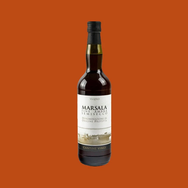 Итальянский десерт вино «Marsala Fine Ambra semi Ecco» бутылка 750 мл спиртовой напиток для ресторана оригинал из