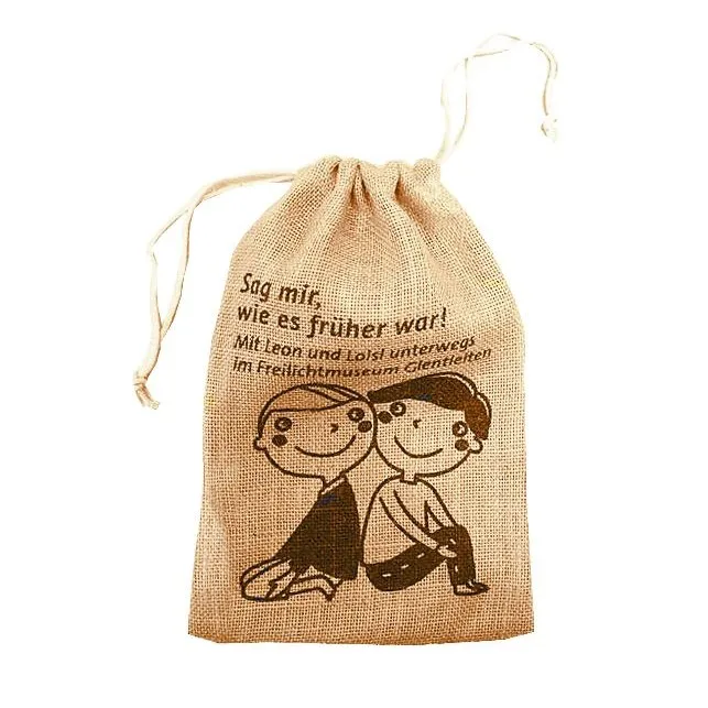 Christmas Burlap Jute Drawstring Promotional Gift Bags for Holiday Gift Wrapping