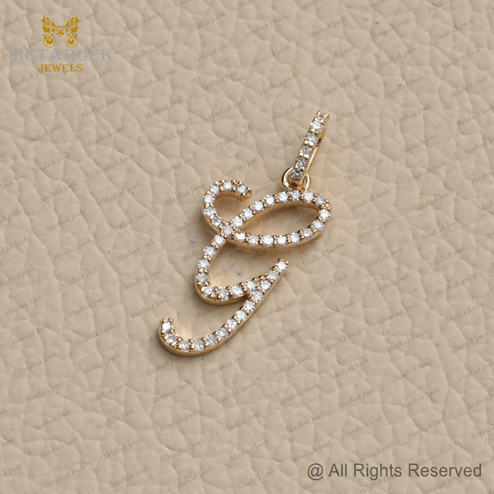 Solid 14k Yellow Gold G Initial Pendant Handmade Pave Diamond Jewelry Top Quality  G Letter Name Pendant Gold Diamond Jewelry