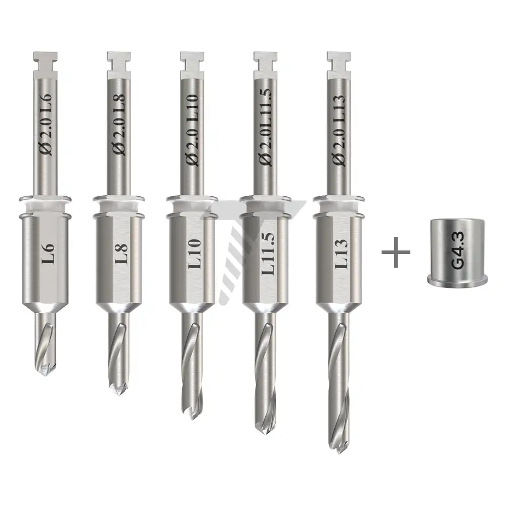 Guided Drills for dental procedure Diameter 2.0 Set + Guide Sleeve External Irrigation Dental Graft Tool Instrument
