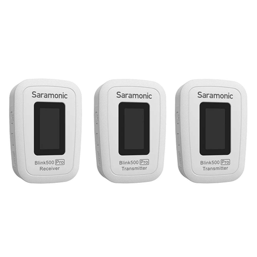 Saramonic Blink 500 Pro B2 White TX+TX+RX 2.4GHz Micro-Wireless Dual Lav System w/ Camera-Mountable Dual-Rec, Mono/Stereo