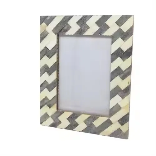 Handmade Modern Photo Frames Bright Red Color with Green Line Acrylic Wood Metal Material for Photo Display Loving Memories