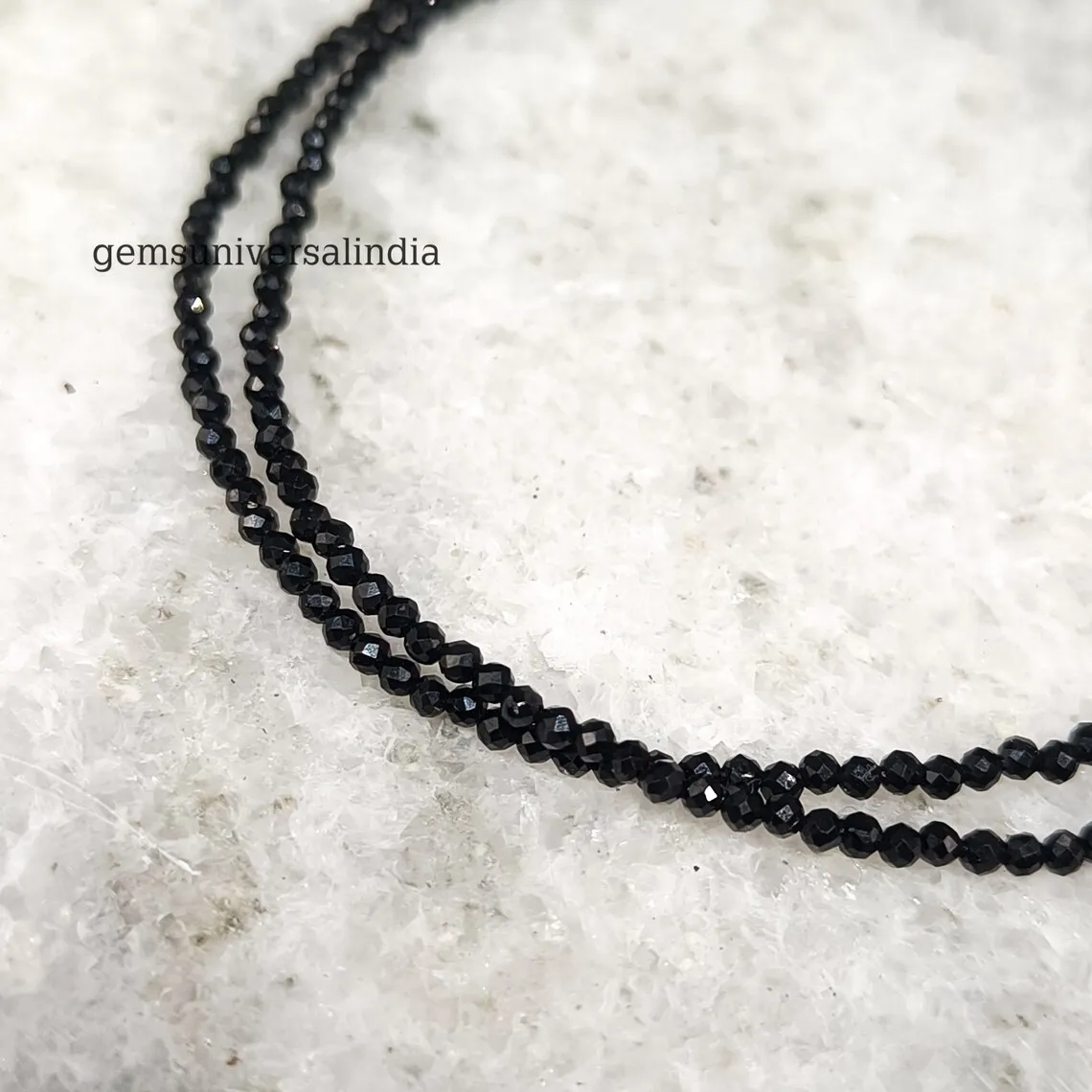 Natural Black Spinel Faceted Beads Necklace Fashion Dainty Choker Gemstone Beaded Necklaces for Women Unisex Jewelry Gift Bulk