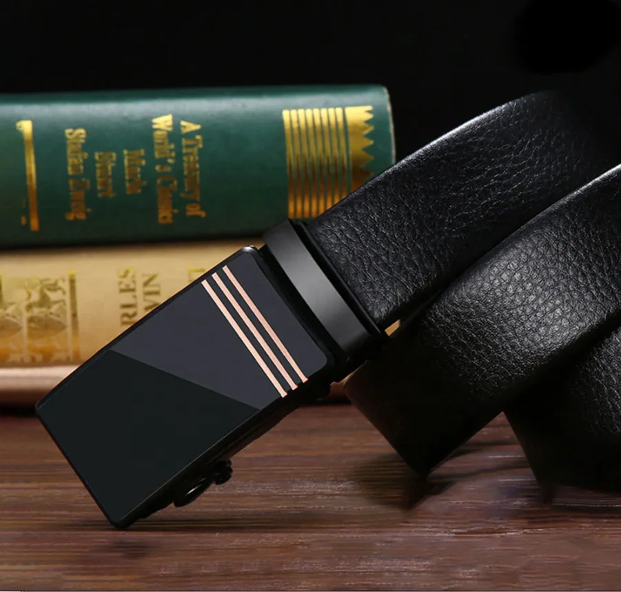 Men Leather Belt Mens Ratchet Belt Wholesale Automatic Buckle Ratchet Custom Men Dress Split Real belt