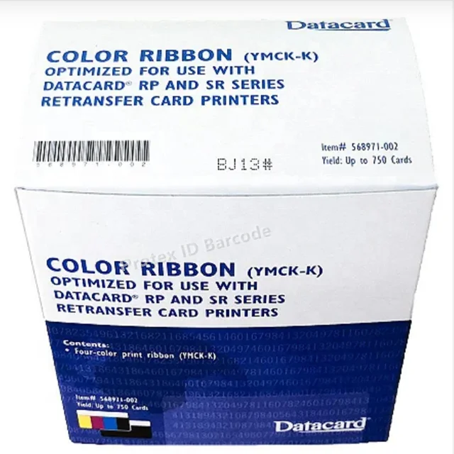 Datacard SR200 SR300 RP90 Retransfer Card Printers Ribbon Datacard 568971-002 YMCKK Ribbon