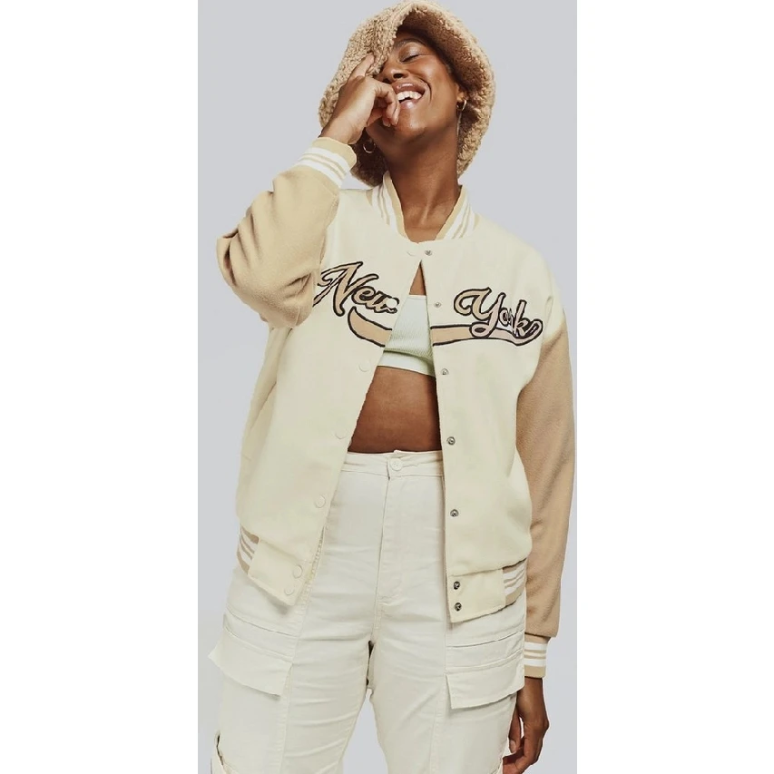 Latest Fashion Hot Sale Custom Women Baseball Varsity Jacket In Very Reasonable Price Women Varsity Jacket