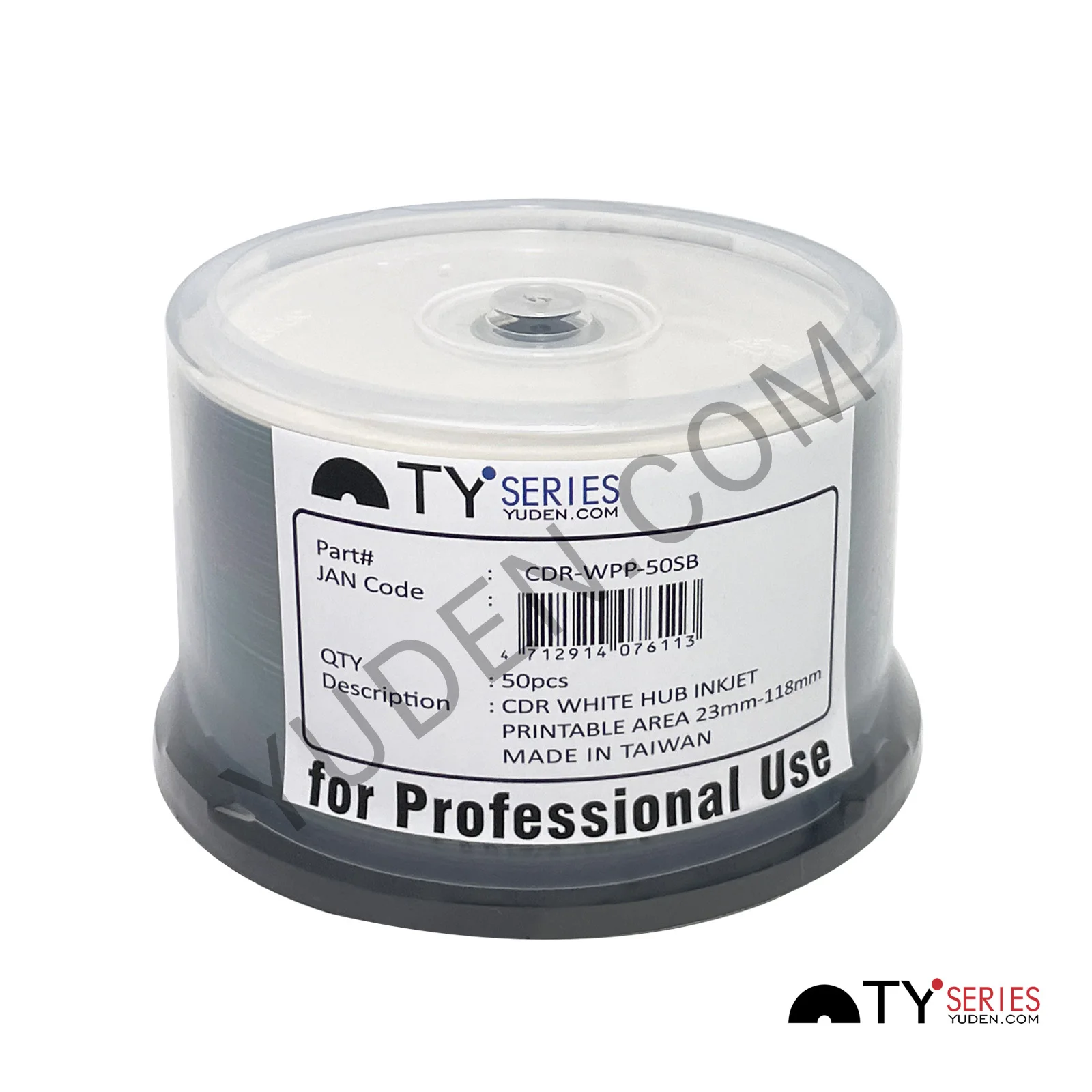 TY Series Blank CD-R 52X 700MB White Inkjet Printable Duplication A Grade 50Cake Box (OEM brand Available)