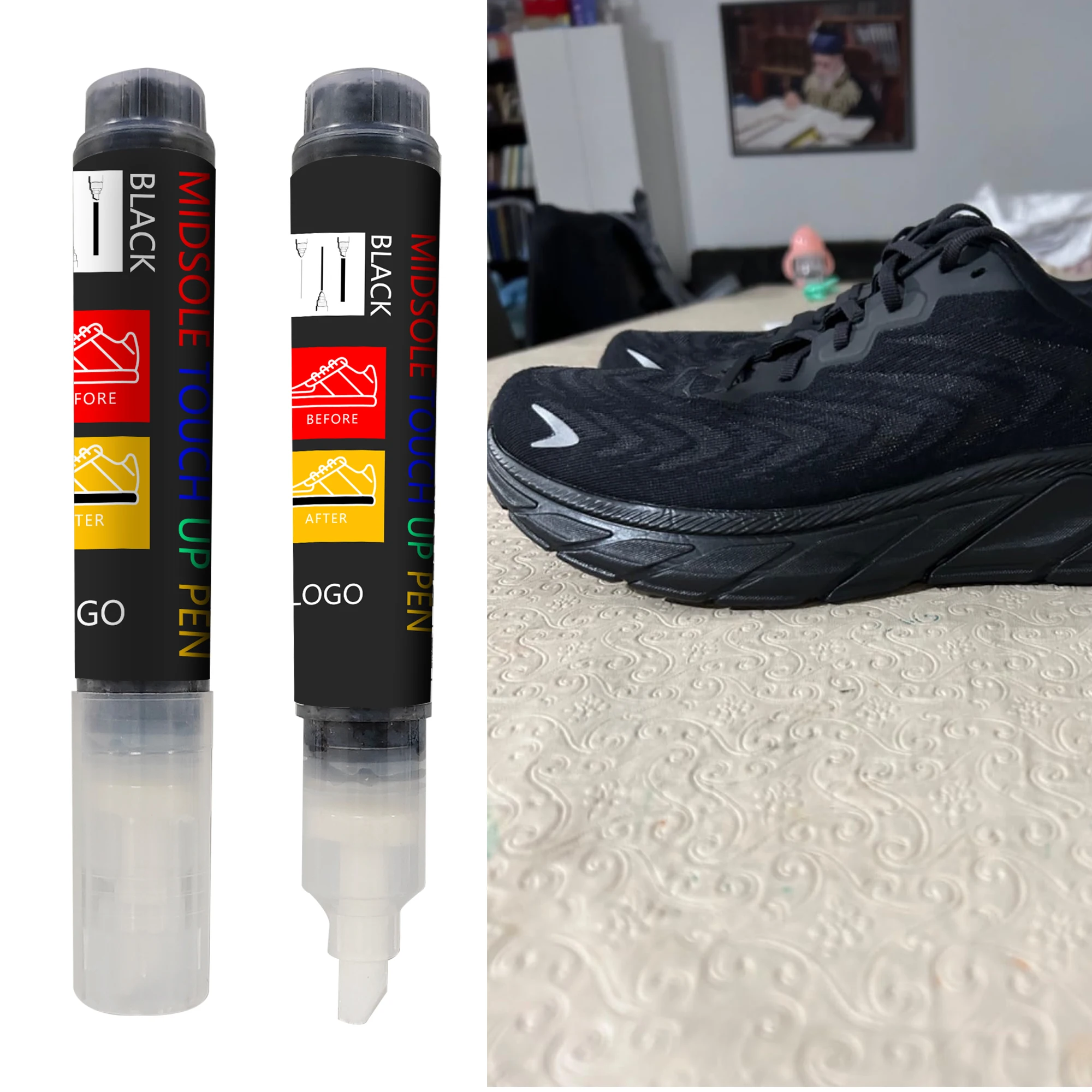 Customized Private Label Re-Coloring Black or White Midsole Touch Up Paint Marker for Shoes and Sneaker Midsole