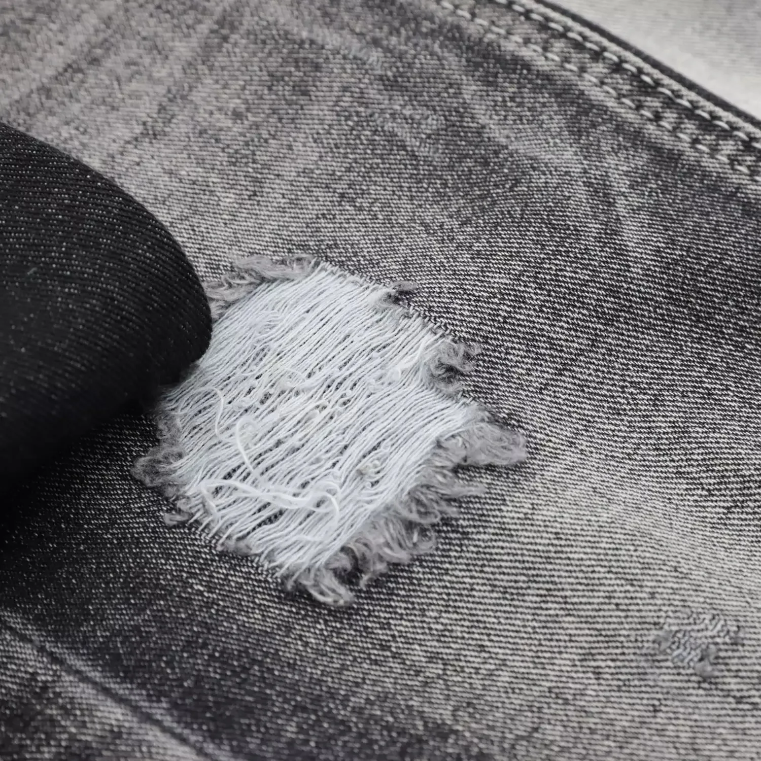 Denim Fabric Black mercerized 93%cotton 4.5%polyester 2.5%viscose jeans denim fabric 10.5oz