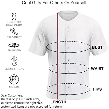 Custom Baseball Jersey Button Down Short Sleeve Shirts,Personalized Stitched/Printed Name Number for Adult/Youth