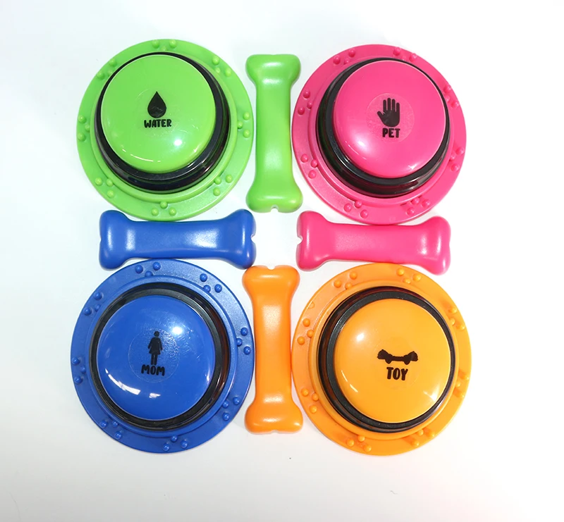 Маленькая записываемая говорящая Кнопка MOQ для животных, звуковой зуммер, работающий на батарейках, индивидуальные кнопки для разговора собак