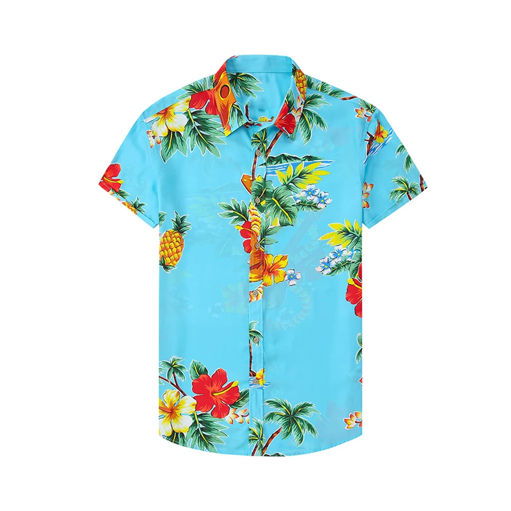 Custom Design Print Mens Soft Hawaiian Shirt Short Sleeve Bowling Shirt Hawaii Beach Wear Casual Shirts