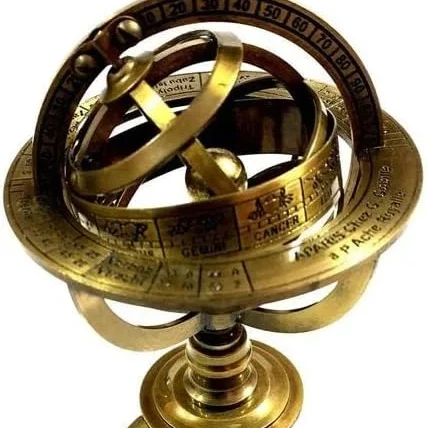 Ручной работы античная латунная Армиллярная сфера гравированный глобус морской предмет украшение для дома и офиса столешница