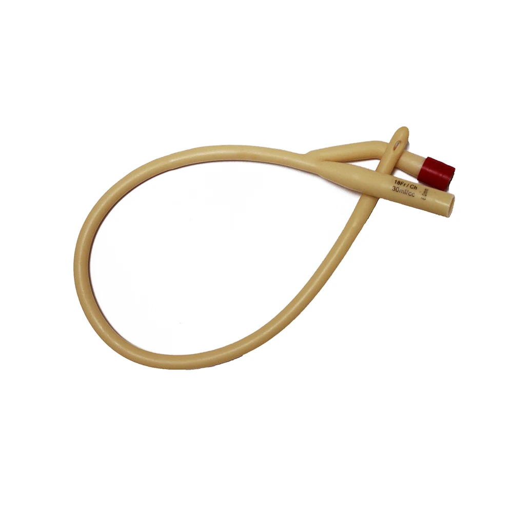 Two-way Silicone Coated Latex Foley Catheter With Single Balloon Disposable Medical Consumption Urinary Catheter