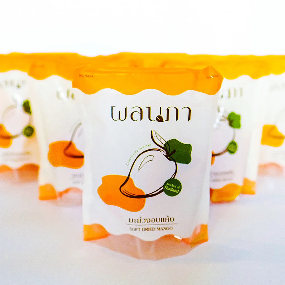 Soft Dried Mangoes Natural Sweetness Normal or Small Bite Size 40 Bags/Carton Product from Polnapa Mangoes Brand