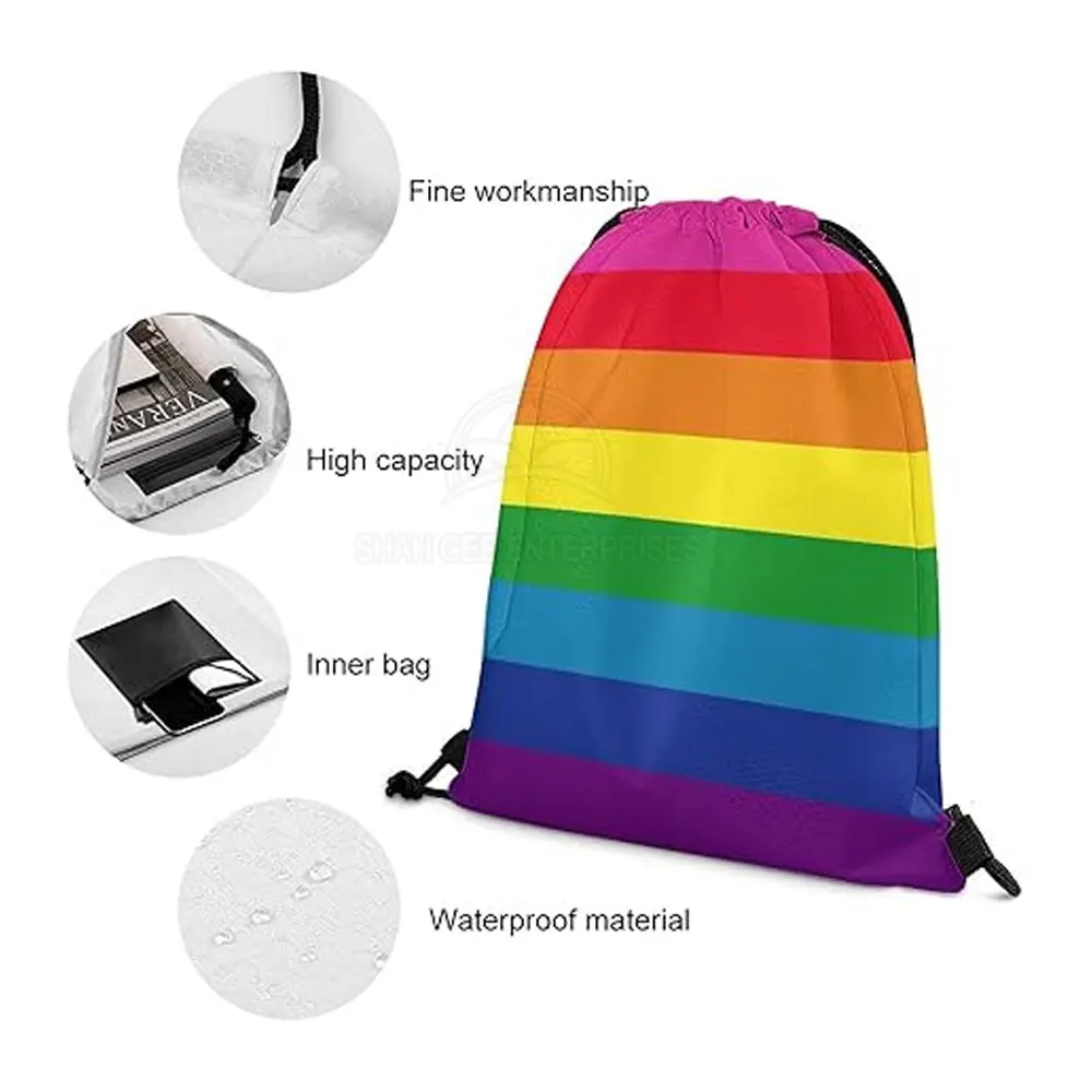 High Quality Unisex Polyester Drawstring Backpack Factory Direct Casual Style with Custom Logo GPS Feature for Fashionable Gifts