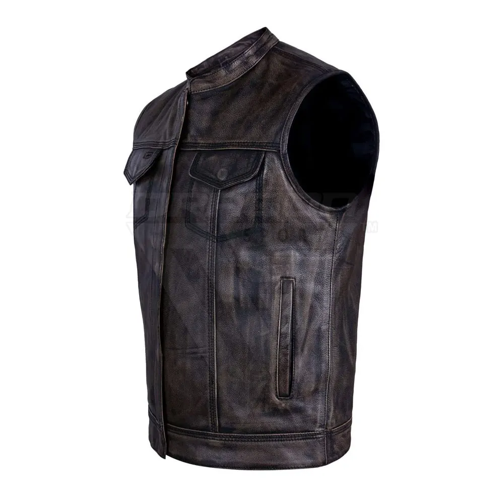 Lightweight Comfortable Leather Vest For Men Latest Design Leather Vest Top Sale Men Leather Vest