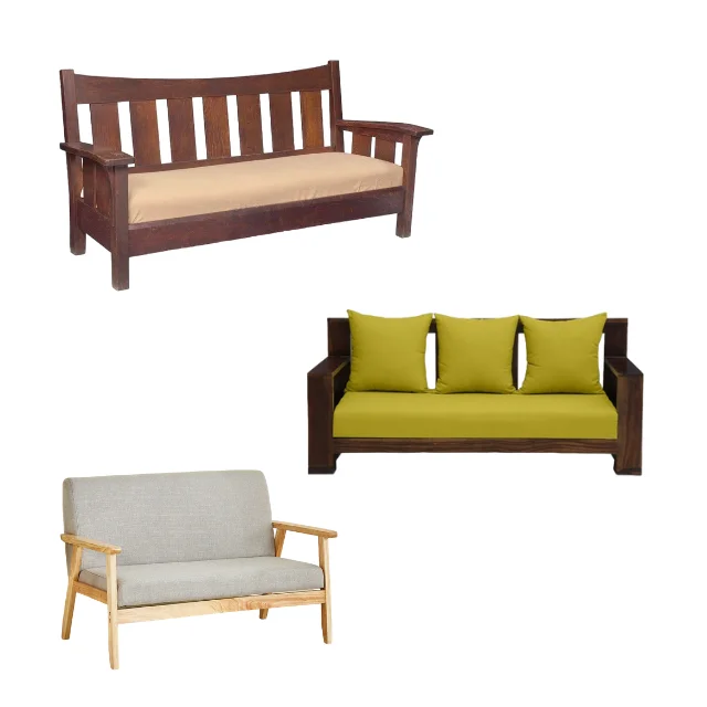 luxury design sectional 1 2 3 seater leather sofa set modern Wood Classic Modern shape living room furniture