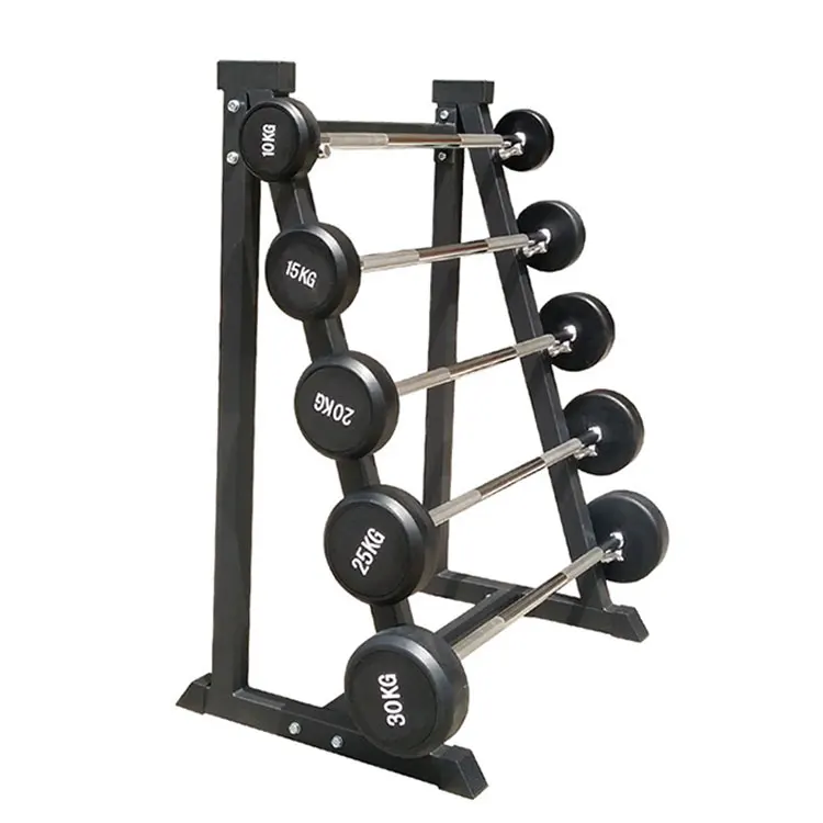 Langle Custom Carbon Steel Bar Pieces Fixed Storage Rack One side Curved Straight Barbell Fitness Equipment Storage Rack