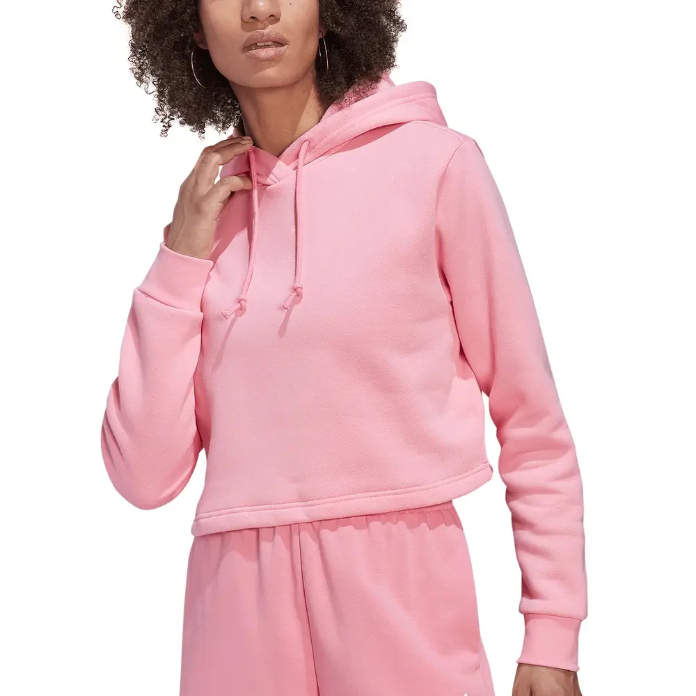 Custom logo vintage women clothes cotton crop hoodie High Quality 100% Cotton Pullover Sweatshirt Custom Logo crop Hoodie