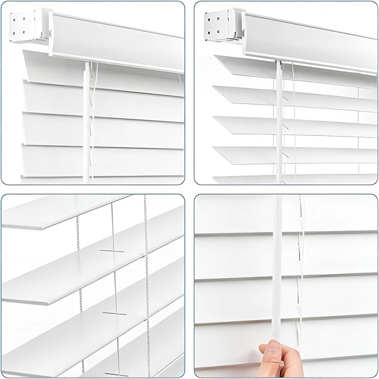 Electric/Manual Faux Wood Vinyl Mini Venetian Blinds PVC Venetian Windows Blinds Custom Vinyl Mini Blind for Window Cordless