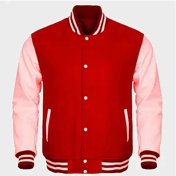OEM Design New Winter Collection Warm Up Varsity Jacket Bomber Plain Genuine Leather Pullover Jacket