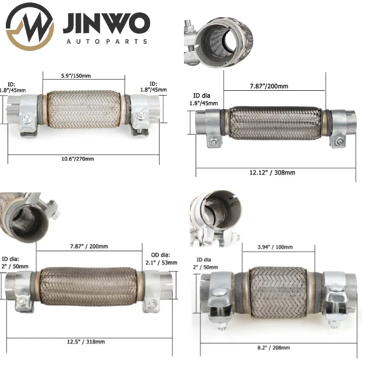 Automobile Exhaust Flexible Bellow Pipe With Nipples For Car Exhaust System Car Exhaust Flex Pipe