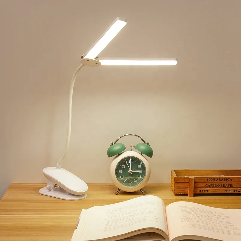 LED Dimming Student Learning Usb Charging Plug-In Radio Lamp Double-Head Study desk Table Lamp
