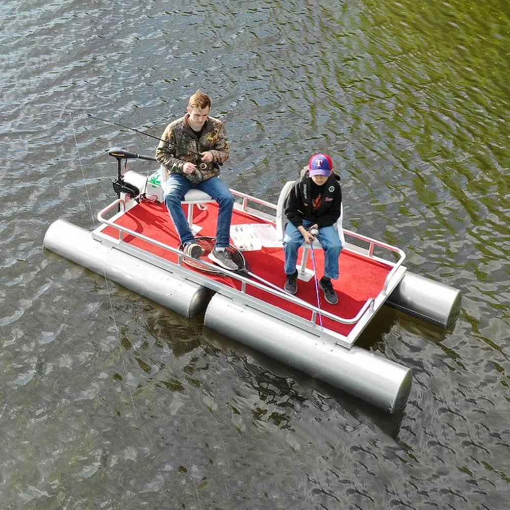 Mini Floating Pedal Pontoon Boat with Popular Design and Small Bimini Top for Water Sports