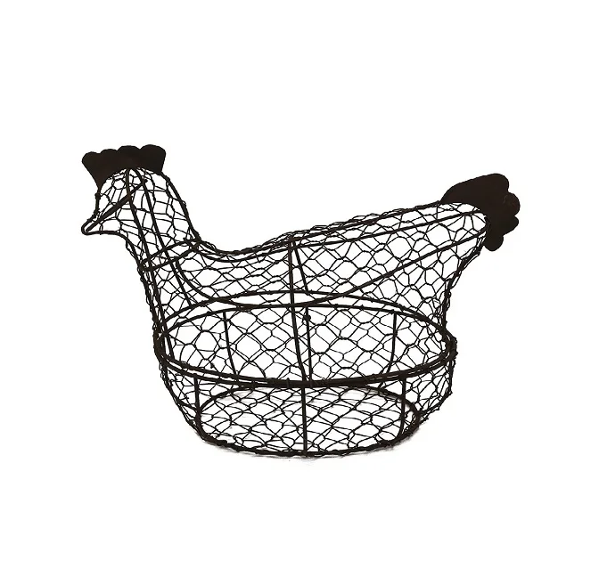 Decorative Egg Storage Holder Organizer Metal Chicken Egg Basket with Handle Vegetable and Fruit Storage for Home kitchen Usage