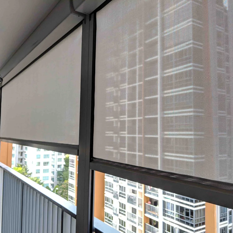 Cordless Motorized zip track outdoor blinds accessories outdoor