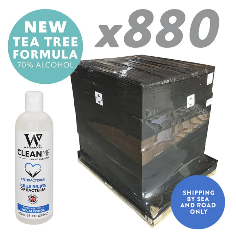 Watermans Hand Sanitiser 400ml 70% Alcohol Gel 880 Units (Full Pallet) Hand Gel Strong Hand Sanitiser Gel Anti Bacterial