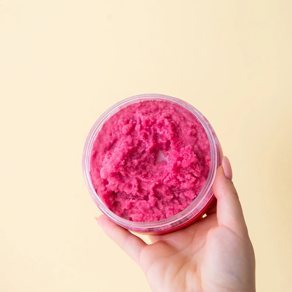 Juicy Salt Body Scrub 300g Cranberry Private Label Wholesale Best Seller All Skin Type Amazing Fragrance Shower Bath Sauna Use