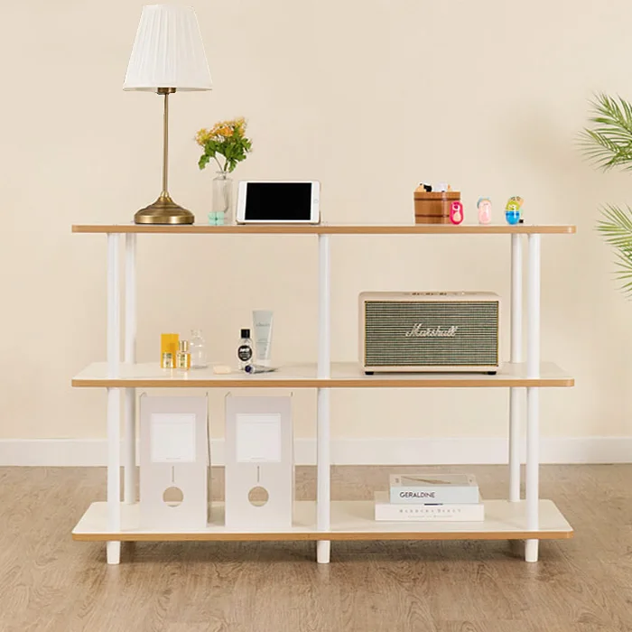 Modern White Display Shelf And Room Divider Freestanding Decorative Storage Shelving Bookshelf,Multi-Functional Wood Bookcases
