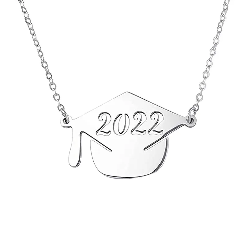 wholesale jewelry student school class of 2025 stainless steel graduation college necklace
