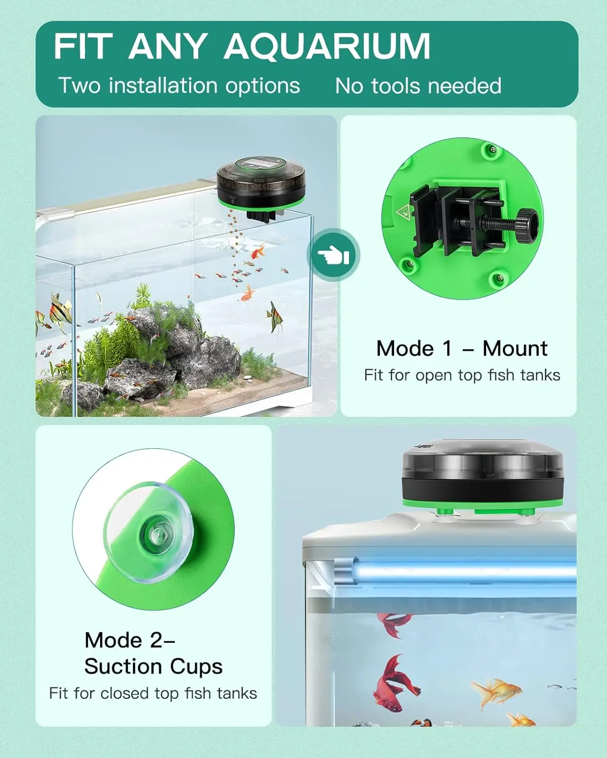buy wholesale Automatic Fish Feeder for Aquarium Rechargeable Fish Feeder Automatic Dispenser with Timer