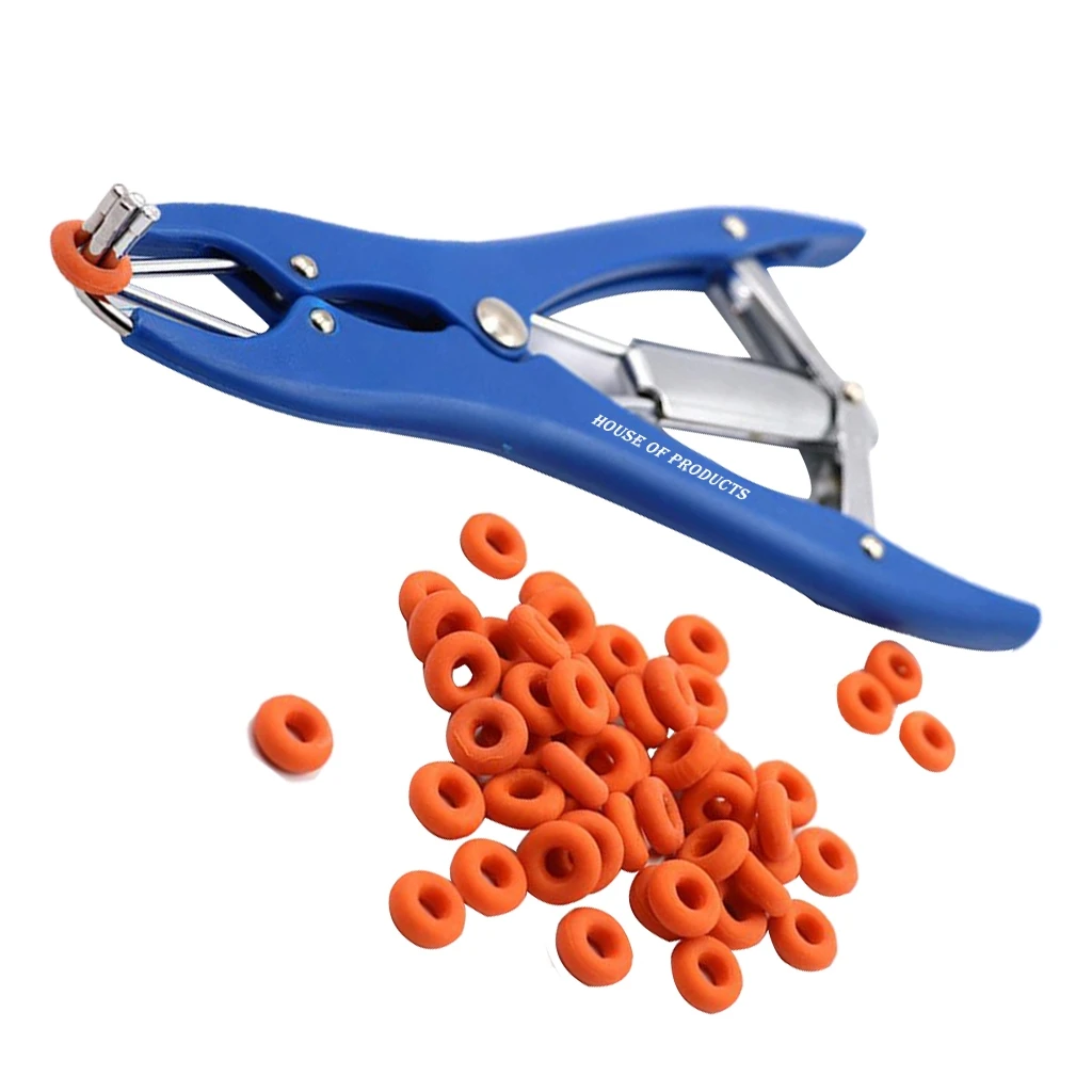 Elastrator Castrating Pliers Rubber Ring Applicator Plastic Castration Bander Pliers Castrator for Goats Sheep Lamb Calf Puppy